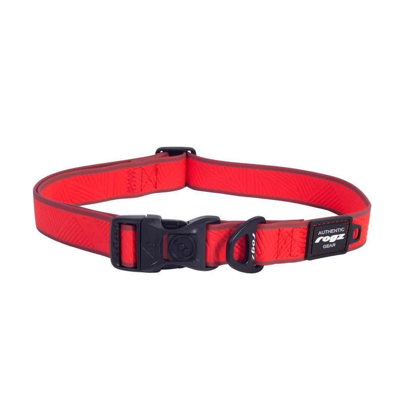 Rogz Classic Amphibian Red Dog Collar Extra Large^^^-Habitat Pet Supplies