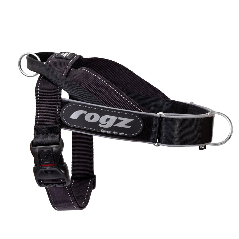 Rogz Utility LetzGo Personalised Harness Black Lge=^._.^=^^^-Habitat Pet Supplies