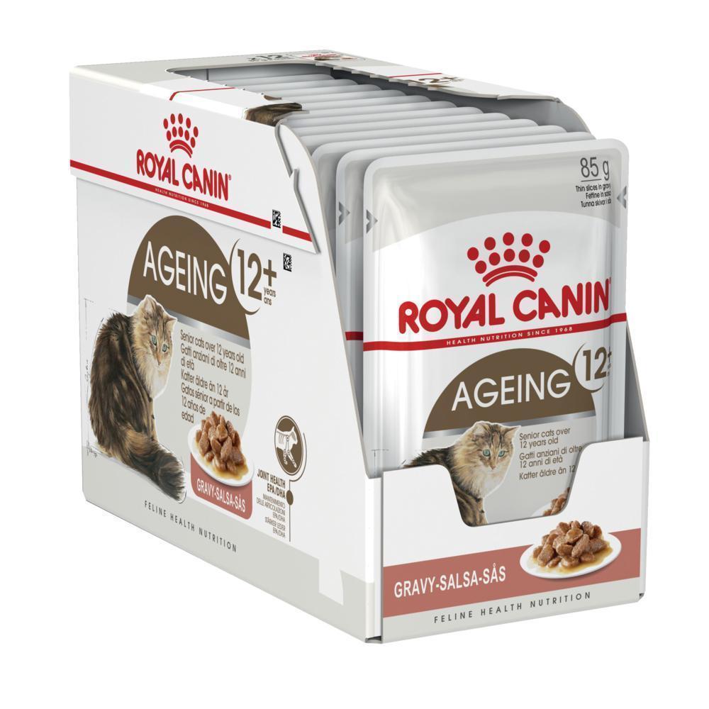 Royal Canin Cat Ageing 12+ with Gravy Wet Food Pouches 85g x 12*~*-Habitat Pet Supplies