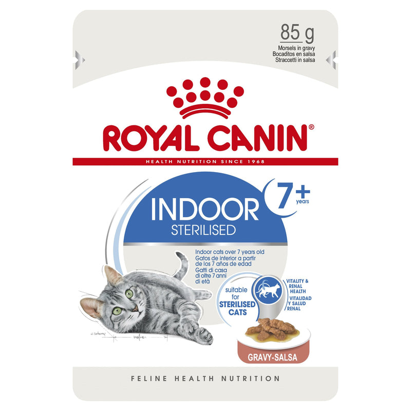 Royal Canin Cat Indoor 7+ with Gravy Wet Food Pouches 85g x 12^^^