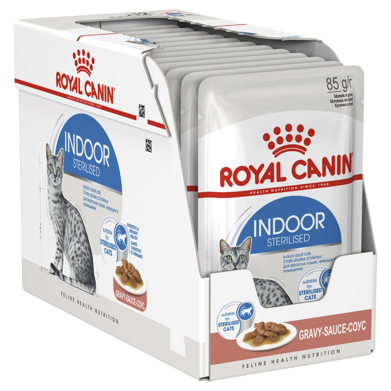 Royal Canin Cat Indoor with Gravy Cat Food Pouches 85g x 12*~*-Habitat Pet Supplies