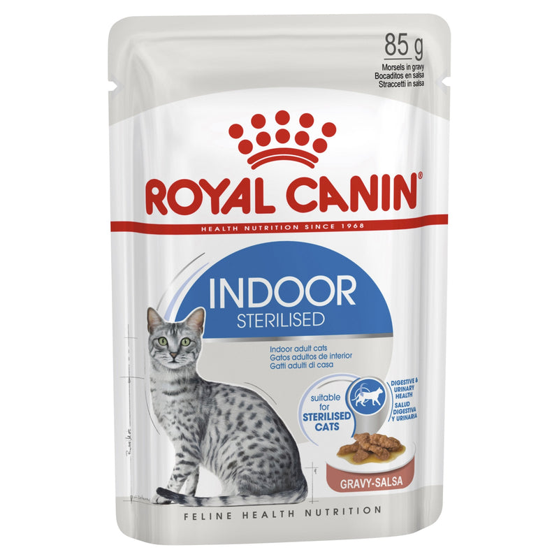 Royal Canin Cat Indoor with Gravy Wet Food Pouch 85g^^^-Habitat Pet Supplies