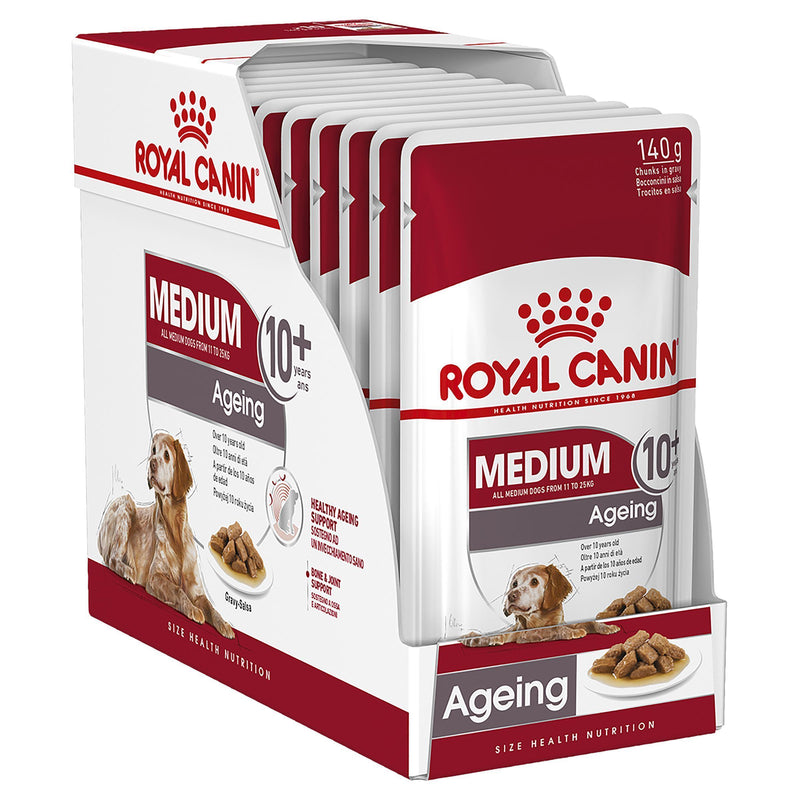 Royal Canin Dog Medium Ageing 10+ Wet Food Pouches 140g x 10^^^-Habitat Pet Supplies