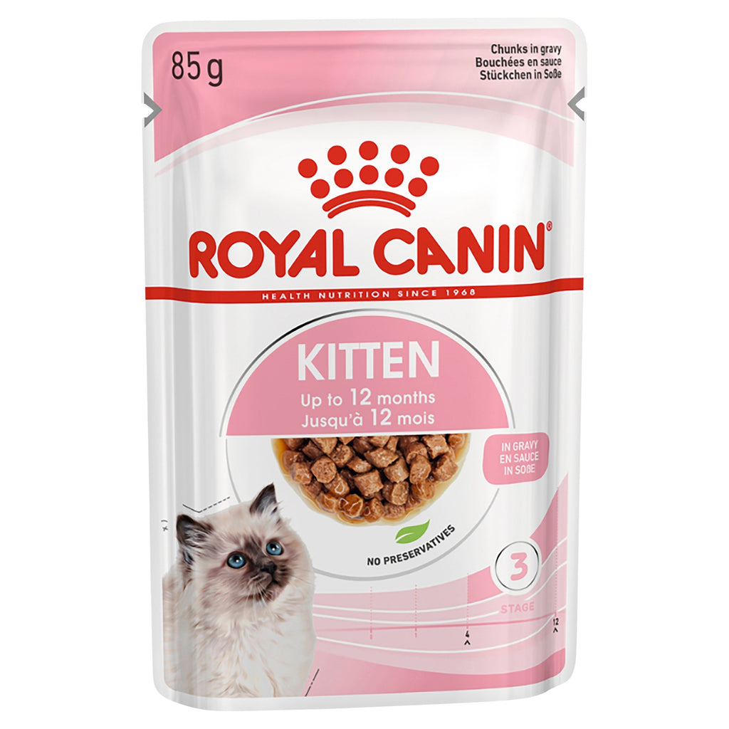 Royal Canin Kitten with Gravy Wet Food Pouch 85g<3 <3 <3-Habitat Pet Supplies