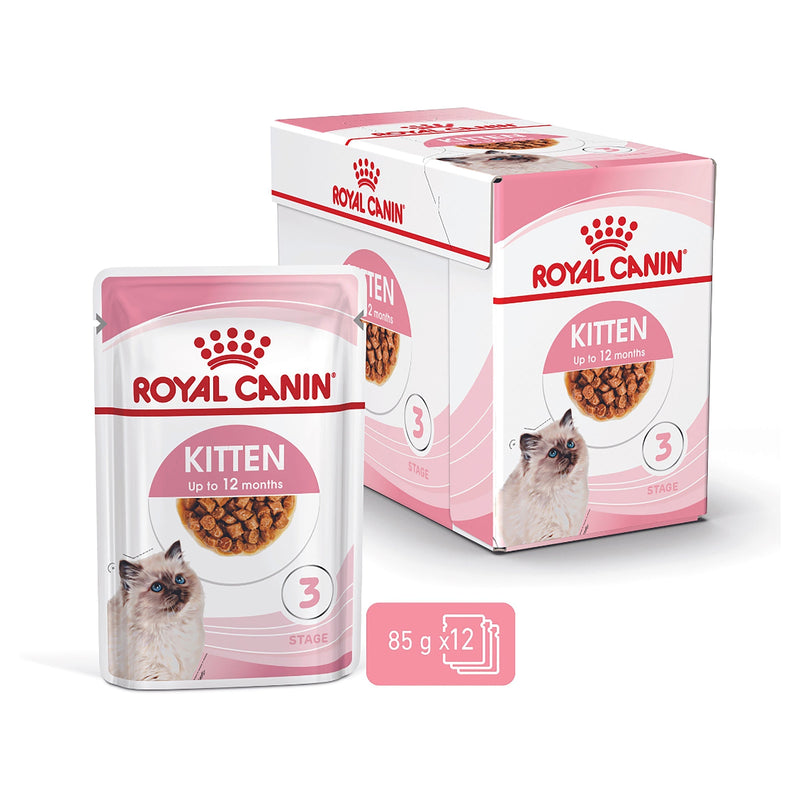 Royal Canin Kitten with Gravy Wet Food Pouches 85g x 12<3 <3 <3