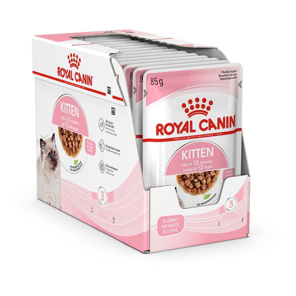 Royal Canin Kitten with Gravy Wet Food Pouches 85g x 12<3 <3 <3-Habitat Pet Supplies