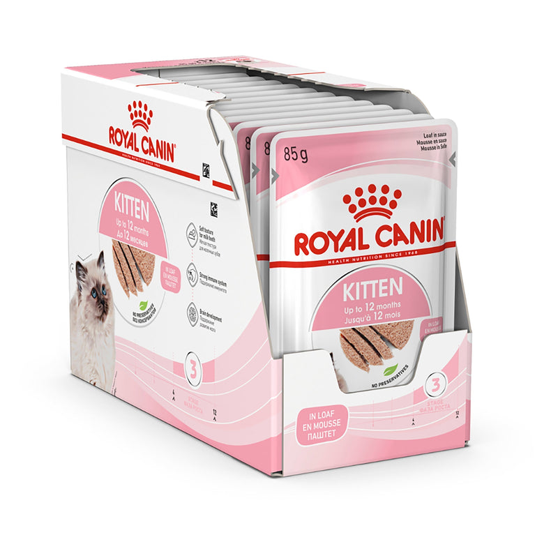 Royal Canin Kitten with Loaf Wet Food Pouches 85g x 12<3 <3 <3-Habitat Pet Supplies