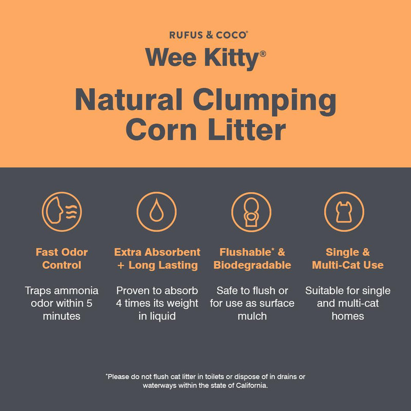 Rufus & Coco Wee Kitty Corn Clumping Cat Litter 9kg ^._.^