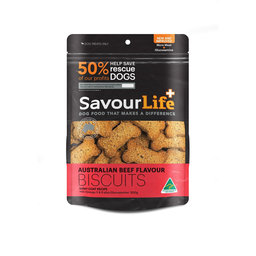 SavourLife Australian Beef Biscuits Dog Treats 500g^^^-Habitat Pet Supplies