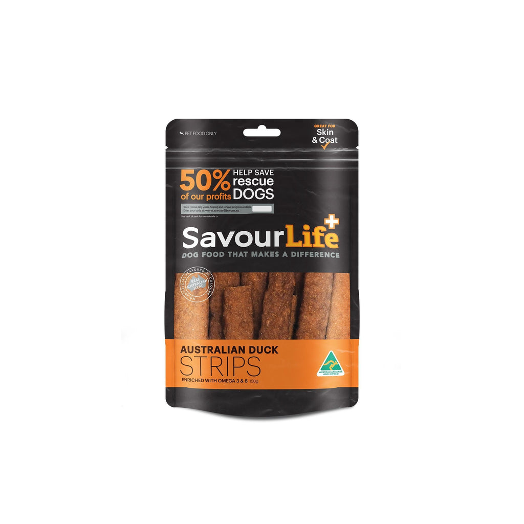 SavourLife Australian Duck Strips Dog Treats 150g^^^-Habitat Pet Supplies