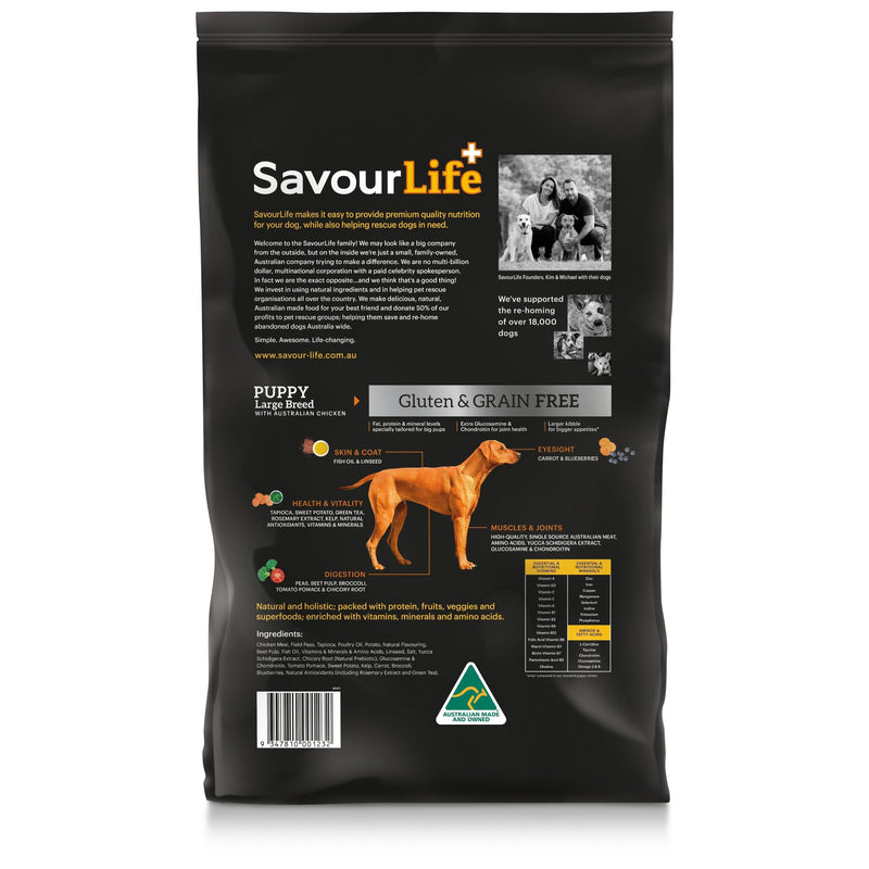 SavourLife Grain Free Dry Dog Food Chicken for Large Breed Puppies 15kg^^^