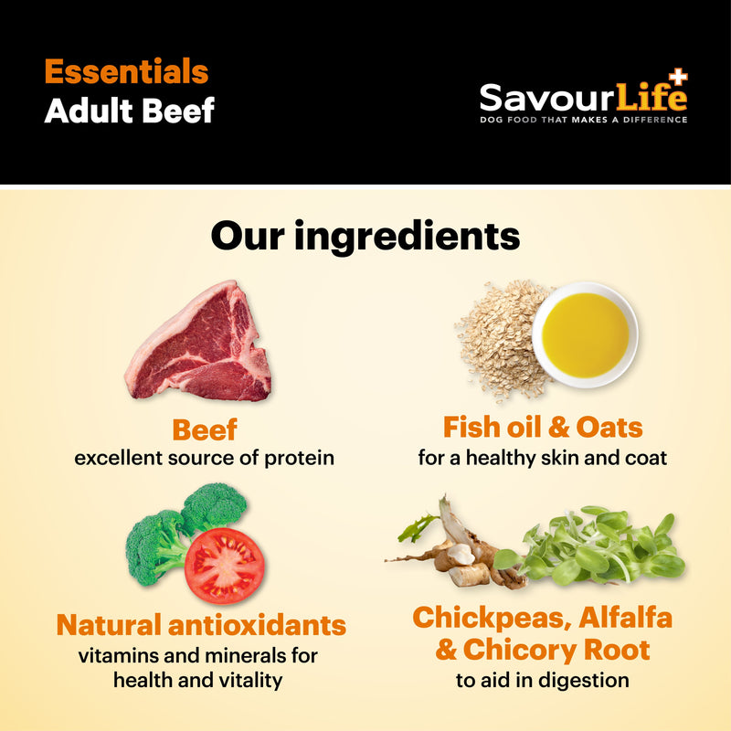 Savourlife Essentials Dry Dog Food Beef with Veggies & Brown Rice 3kg*~*