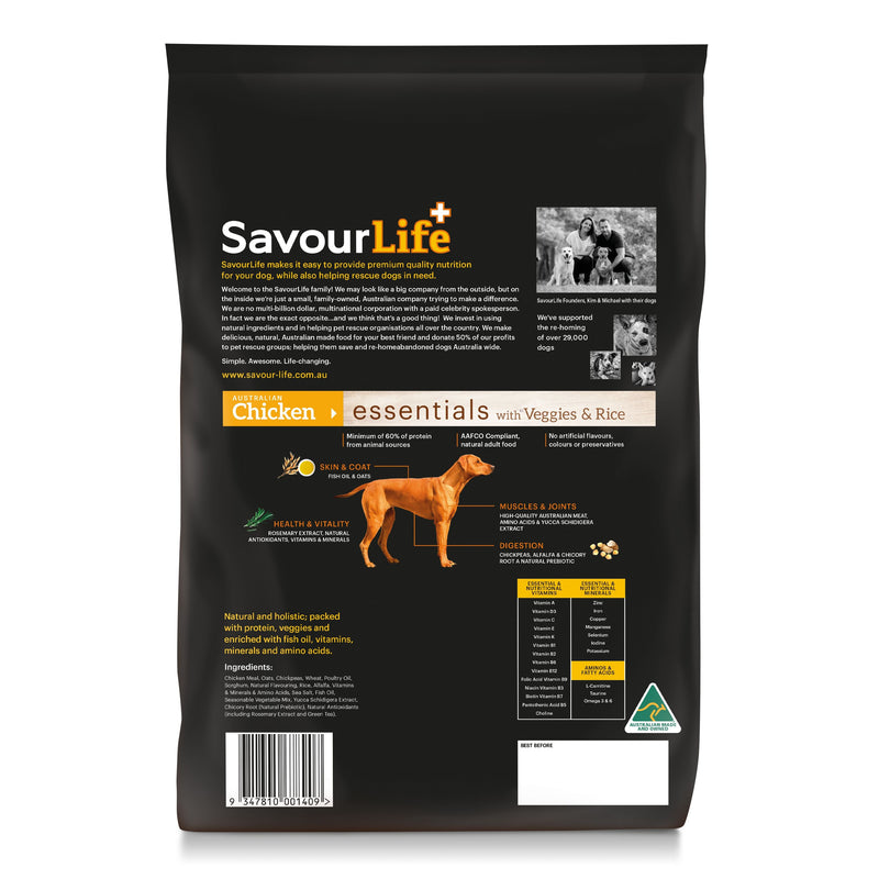 Savourlife Essentials Dry Dog Food Chicken with Veggies & Rice 3kg*~*