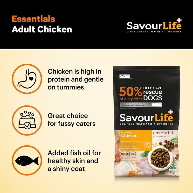 Savourlife Essentials Dry Dog Food Chicken with Veggies & Rice 3kg*~*