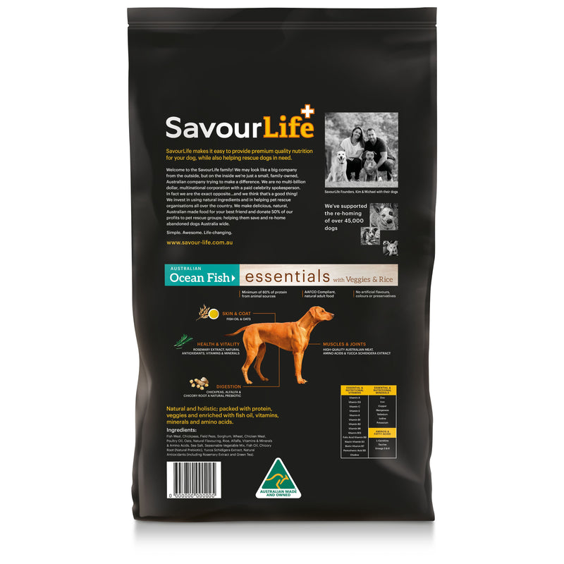 Savourlife Essentials Dry Dog Food Ocean Fish with Veggies & Rice 15kg