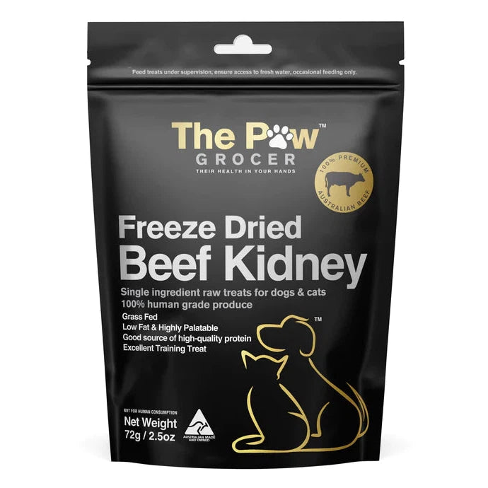 The Paw Grocer Black Label Freeze Dried Beef Kidney Dog and Cat Treats 72g^^^-Habitat Pet Supplies