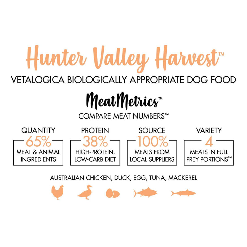 Vetalogica Biologically Appropriate Hunter Valley Harvest Dry Dog Food 11kg