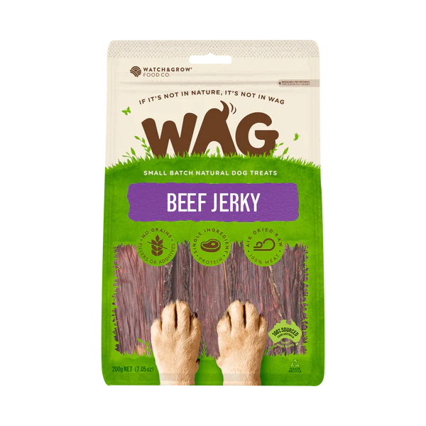 Wag Beef Jerky 200g-Habitat Pet Supplies