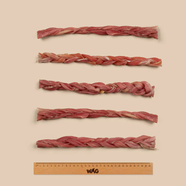 Wag Braided Bully Stick Large 4 Pack