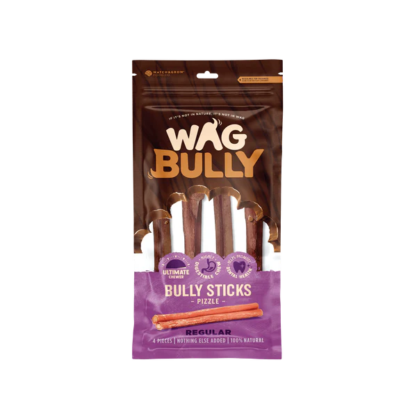 Wag Bully Stick Regular 4 Pack-Habitat Pet Supplies