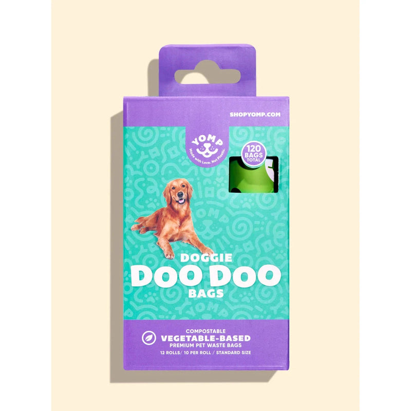 Yomp Doggie Doo Doo Compostable Poop Bags 12 Rolls 120 Bags