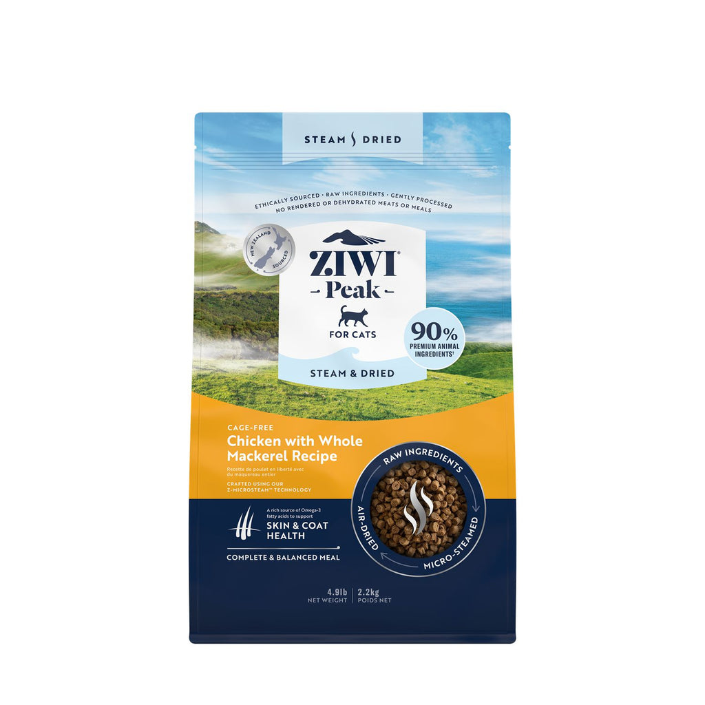 ZIWI Peak Steam and Dired Cage Free Chicken with Whole Mackerel Cat Food 2.2kg^^^-Habitat Pet Supplies