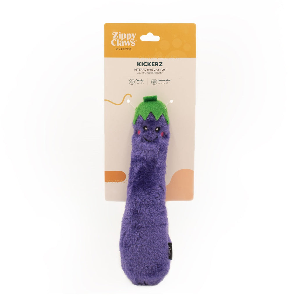 Zippy Paws Zippy Claws Catnip Kickerz Eggplant Cat Toy^^^-Habitat Pet Supplies