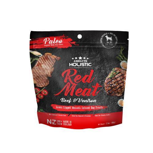 Absolute Holistic Air Dried Dog Treats Red Meat Beef and Venison 100g>(///)<-Habitat Pet Supplies