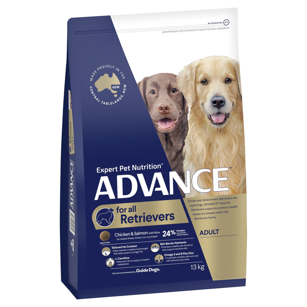 Advance Chicken and Salmon Retrievers Adult Dog Dry Food 13kg^^^-Habitat Pet Supplies