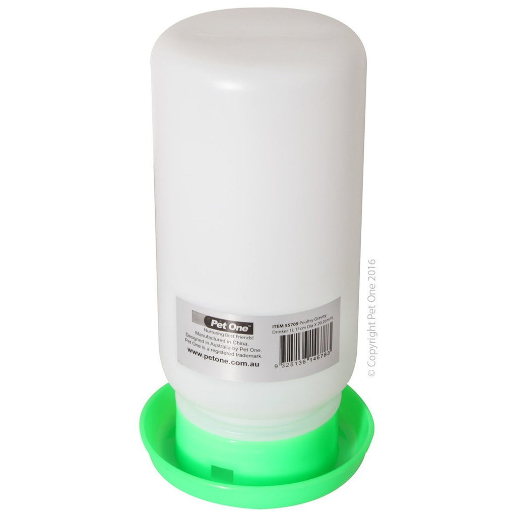 Avi One Poultry Gravity Drinker 1L-Habitat Pet Supplies