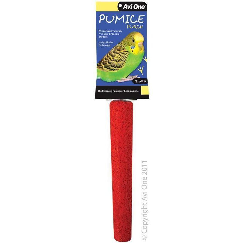 Avi One Pumice Bird Perch Red Medium-Habitat Pet Supplies