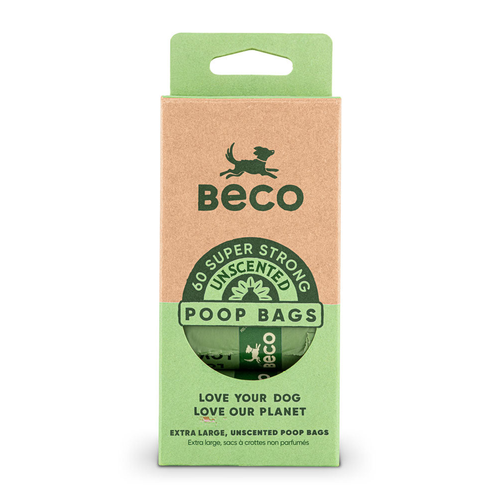 Beco Super Strong Unscented Dog Poop Bags 60pk^^^-Habitat Pet Supplies