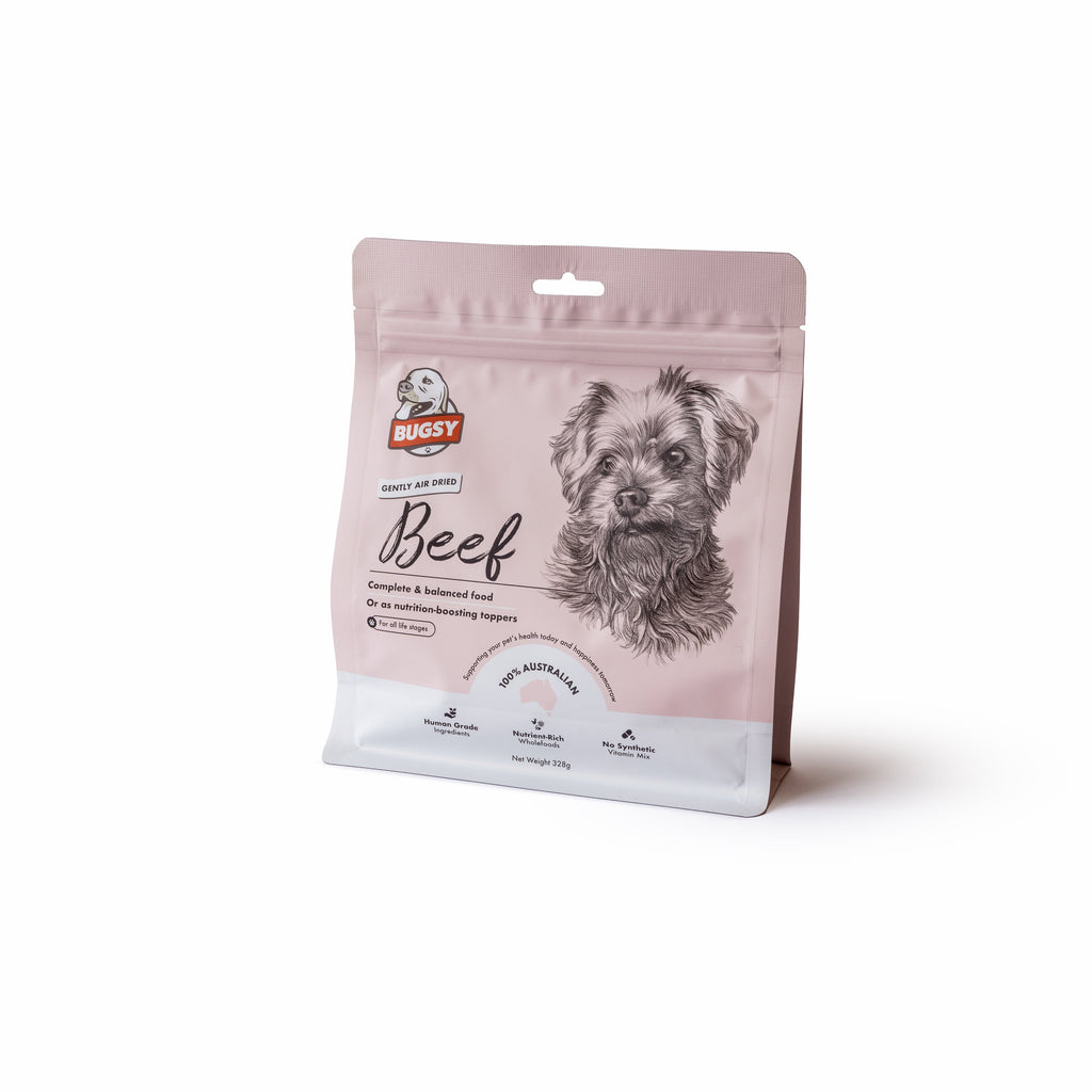 Bugsy Beef Air Dried Raw Dog Food 328g^^^-Habitat Pet Supplies