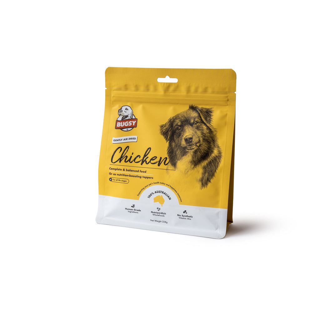 Bugsy Chicken Air Dried Raw Dog Food 328g^^^-Habitat Pet Supplies