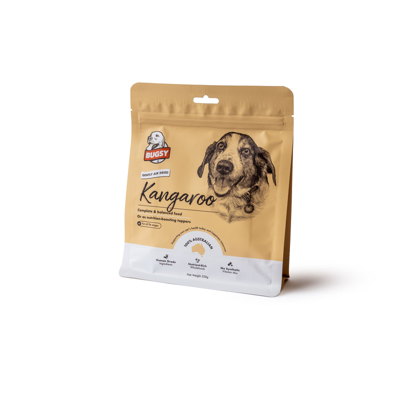 Bugsy Kangaroo Air Dried Raw Dog Food 328g^^^-Habitat Pet Supplies