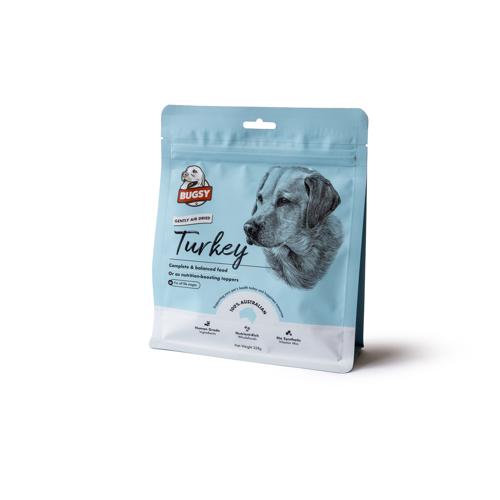 Bugsy Turkey Air Dried Raw Dog Food 328g^^^-Habitat Pet Supplies