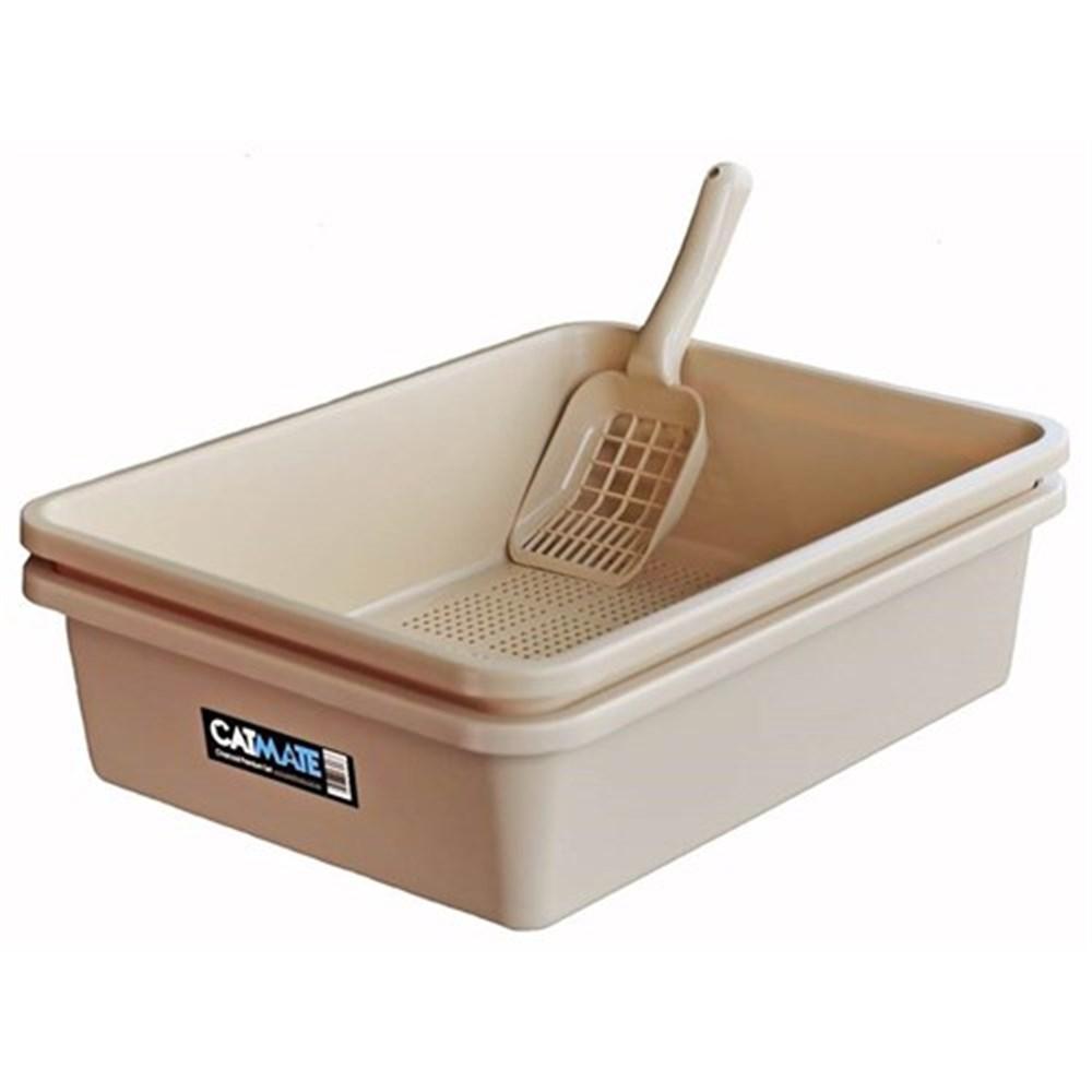 Catmate Sieve Cat Litter Tray Beige-Habitat Pet Supplies