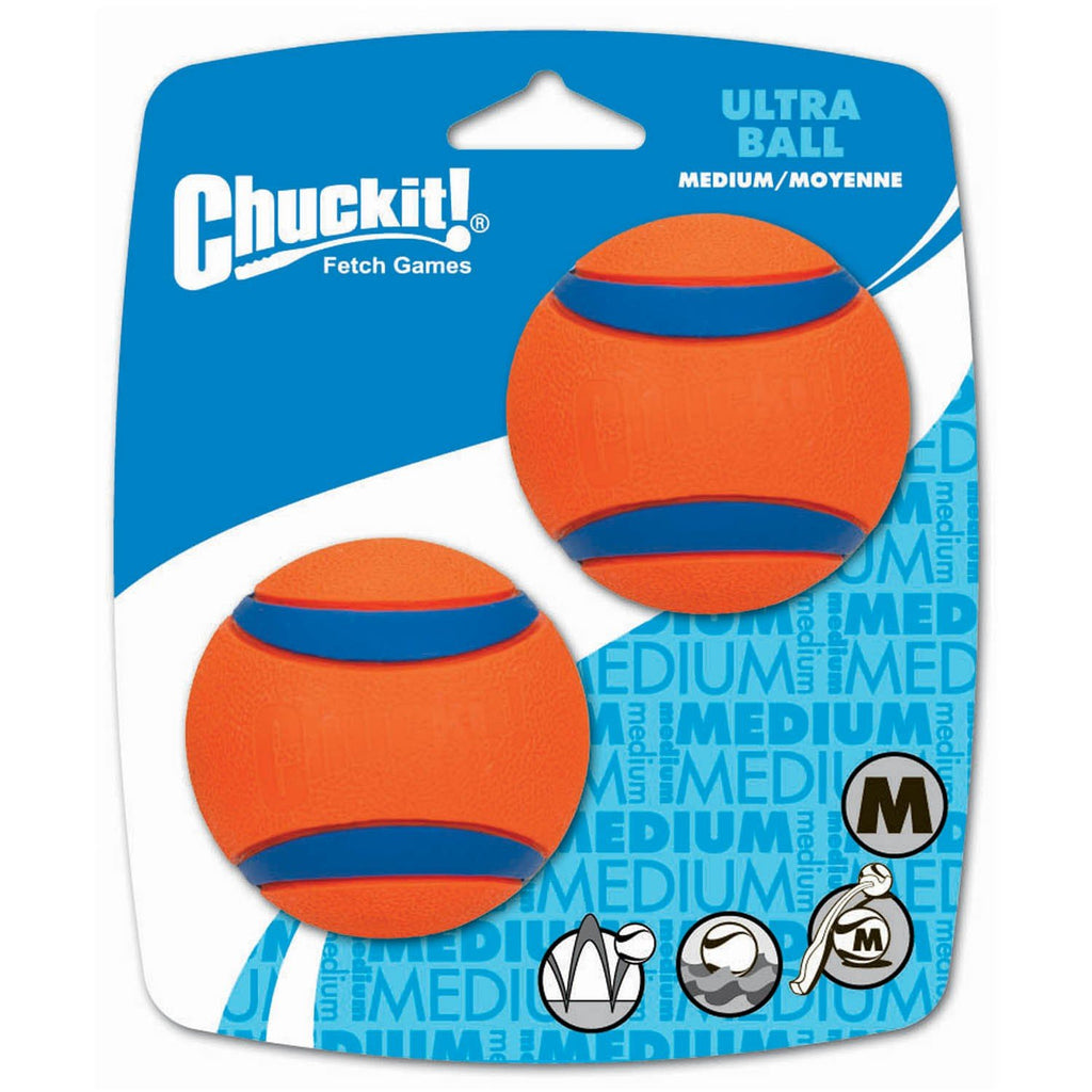 Chuckit Ultra Ball Medium Dog Toy 2 Pack^^^-Habitat Pet Supplies