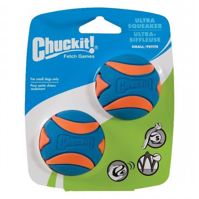 Chuckit Ultra Squeaker Ball Small Dog Toy 2 Pack^^^-Habitat Pet Supplies