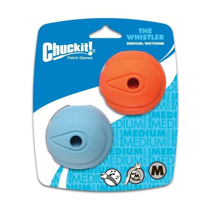 Chuckit Whistler Ball Medium Dog Toy 2 Pack^^^-Habitat Pet Supplies