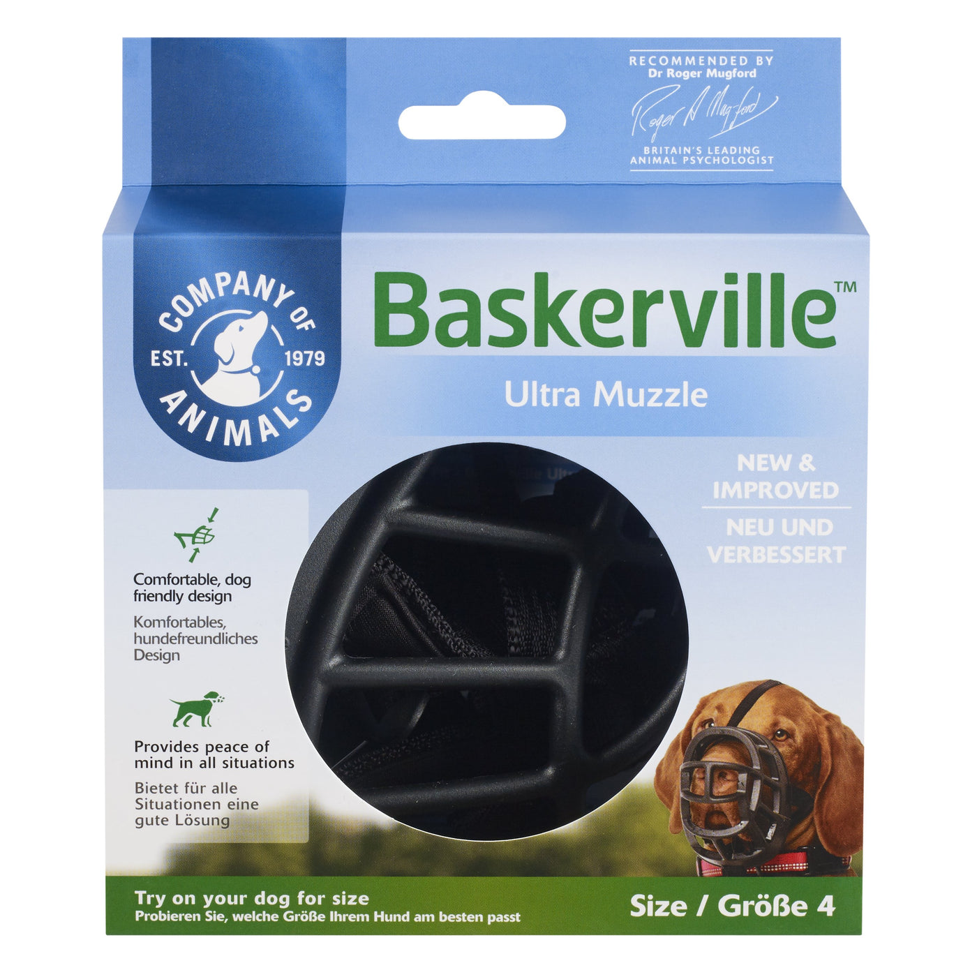 Dog baskerville shop ultra muzzle sizing