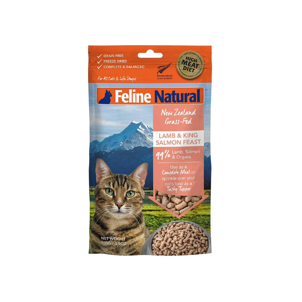 Feline Natural Lamb and Salmon Feast Freeze Dried Cat Food 100g-Habitat Pet Supplies