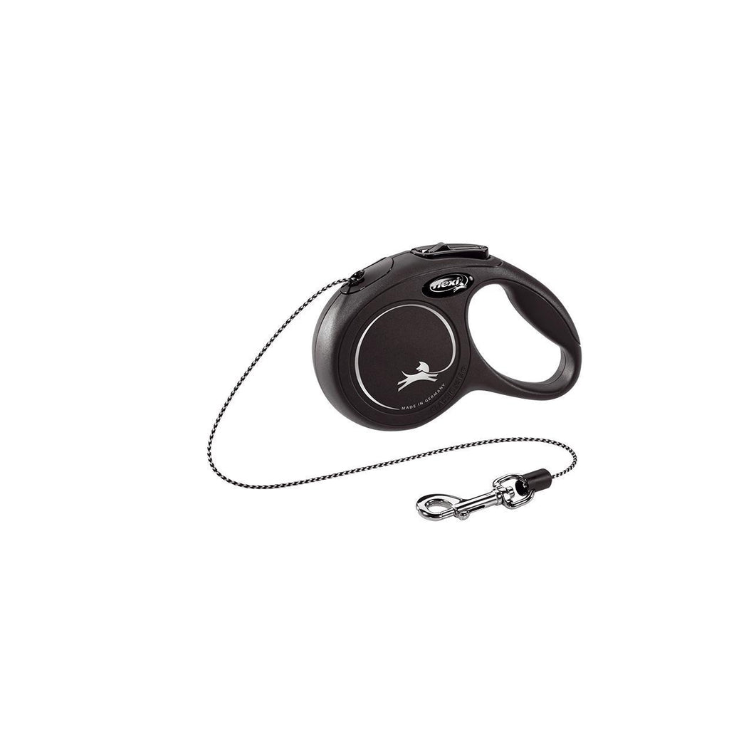 Flexi Classic Cord Retractable Dog Lead Black Extra Small 3m*~*-Habitat Pet Supplies