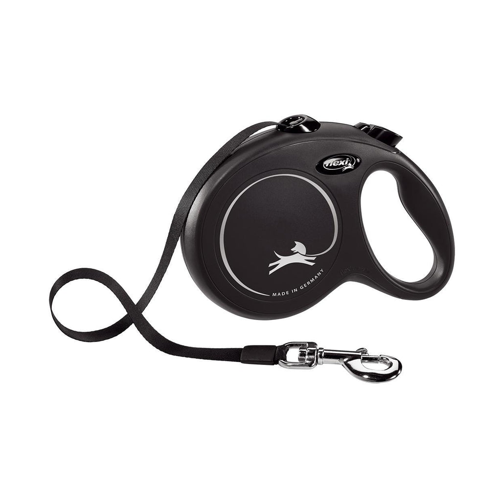 Flexi Classic Tape Retractable Dog Lead Black Large 5m*~*-Habitat Pet Supplies