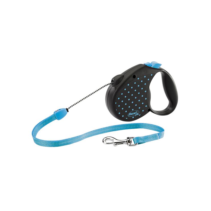 Flexi Dots Retractable Dog Lead Blue Medium 5m*~*-Habitat Pet Supplies