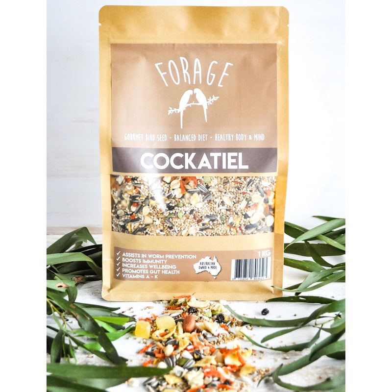 Forage Cockatiel Gourmet Bird Seed 1kg-Habitat Pet Supplies