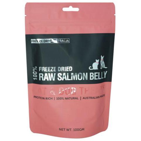 Freeze Dry Australia Raw Salmon Bellies Natural Treats for Cats and Dogs 100g^^^-Habitat Pet Supplies