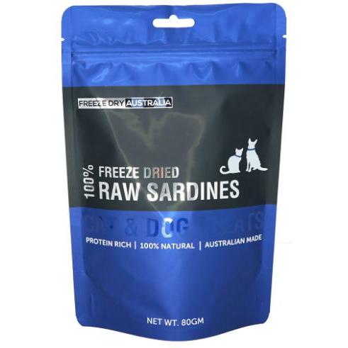 Freeze Dry Australia Raw Sardines Natural Treats for Cats and Dogs 80g^^^-Habitat Pet Supplies