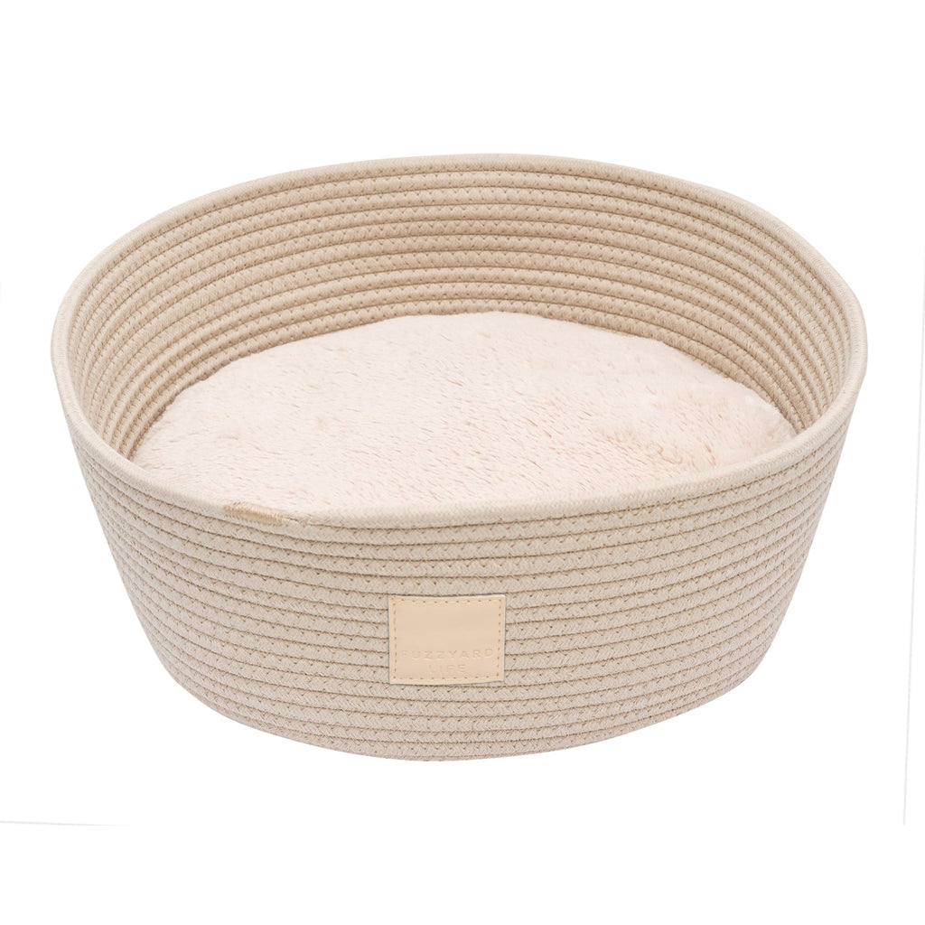 FuzzYard Life Rope Basket Cat Bed Sandstone^^^-Habitat Pet Supplies