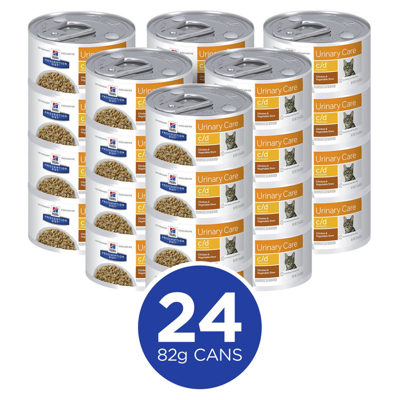 Hills Prescription Diet Cat c/d Multicare Urinary Care Chicken and Vegetable Stew Wet Food 82g x 24